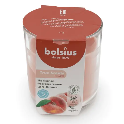 Lumanare parfumata tip borcan Bolsius - True Scents Piersica