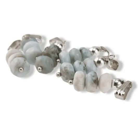 Pandantiv Larimar discuri fatetate, 7-8mm, imagine 2