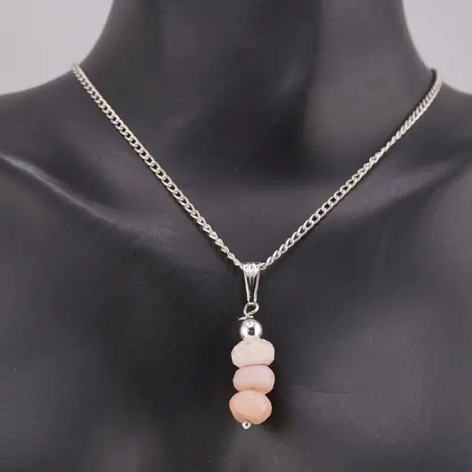 Pandantiv Opal roz discuri fatetate, 7-8mm, imagine 4