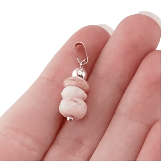 Pandantiv Opal roz discuri fatetate, 7-8mm, imagine 5