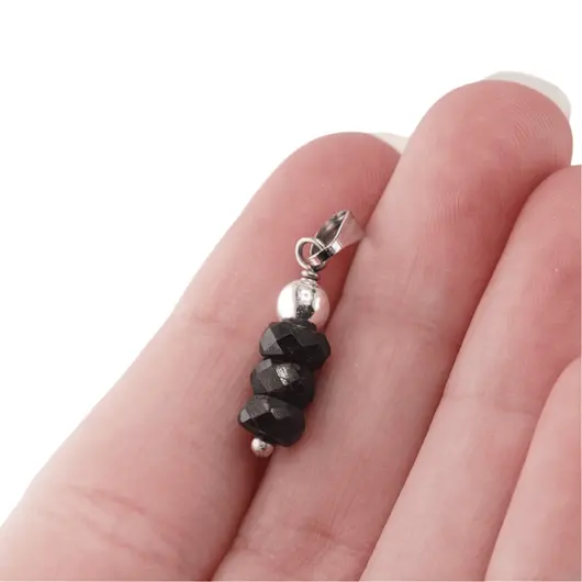 Pandantiv Turmalina neagra discuri fatetate, 5mm, imagine 5