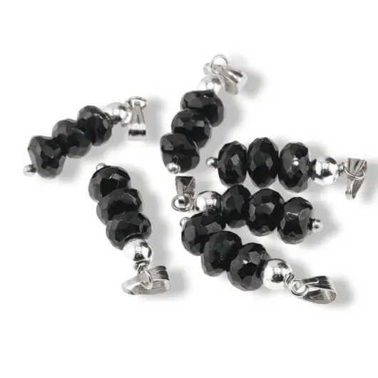 Pandantiv Turmalina neagra discuri fatetate, 6mm