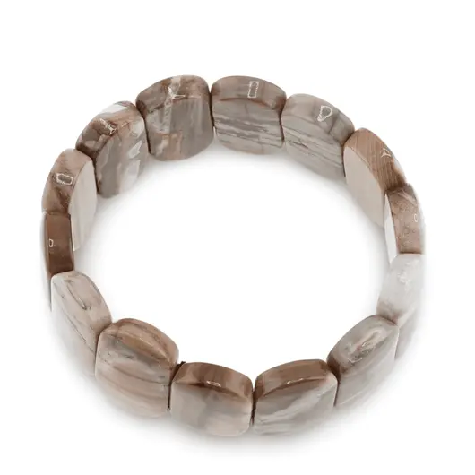Bratara lata pe elastic cu cristale naturale Jasp, oval 21mm