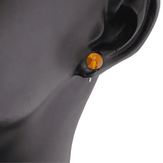Cercei cu surub chihlimbar 5mm cu argint 925, lamaie, imagine 3