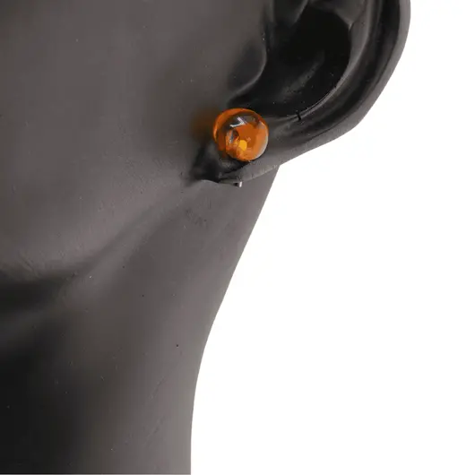 Cercei cu surub chihlimbar 6-8mm neuniformi cu argint 925, miere, imagine 3