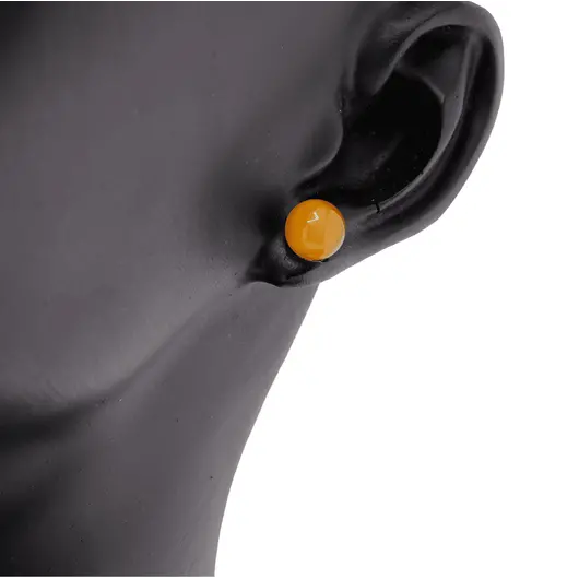 Cercei cu surub chihlimbar 6mm cu argint 925, portocala, imagine 3