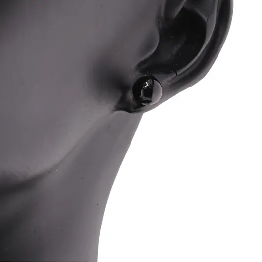 Cercei cu surub chihlimbar 6mm cu argint 925, negru, imagine 5