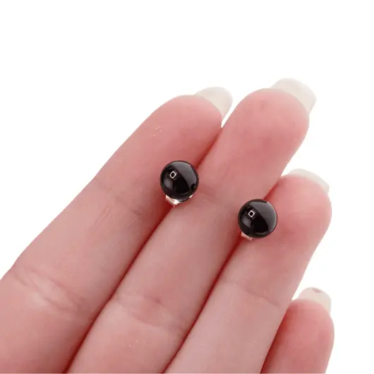Cercei cu surub chihlimbar 6mm cu argint 925, negru, imagine 8