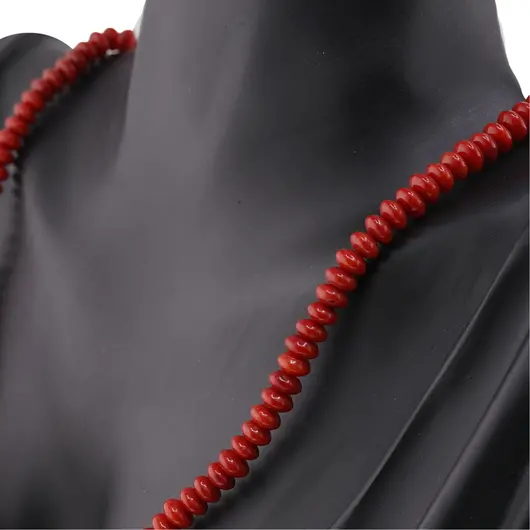 Colier Coral rosu discuri, 5mm, imagine 4