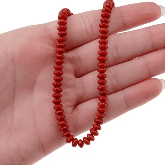 Colier Coral rosu discuri, 5mm, imagine 5