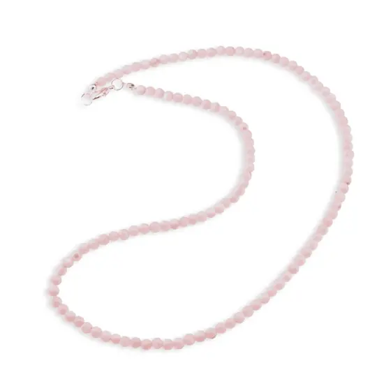 Colier Sidef roz sfere, 4mm