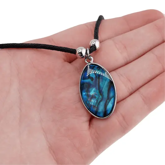 Pandantiv Scoica abalone model oval, 32mm, imagine 3