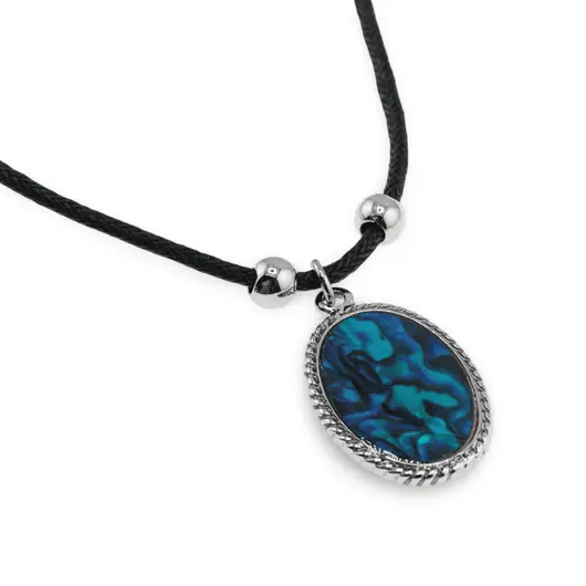 Pandantiv Scoica abalone model oval cu montura, 30mm, imagine 2