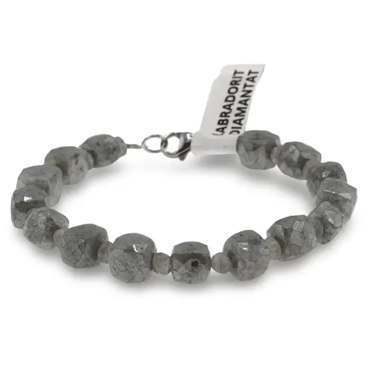 Bratara Labradorit diamantat cuburi fatetate 7-8mm si discuri fatetate 4mm, imagine 2