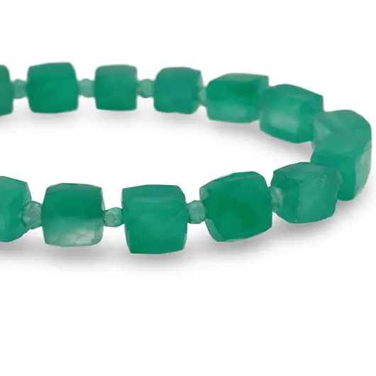 Bratara Onix verde cuburi fatetate 6-8mm si discuri fatetate 3mm, imagine 3
