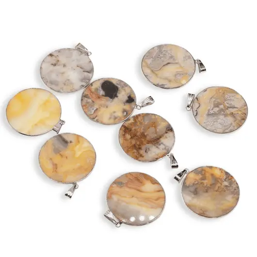 Pandantiv Agat Crazy Lace rotund, 32mm, imagine 2