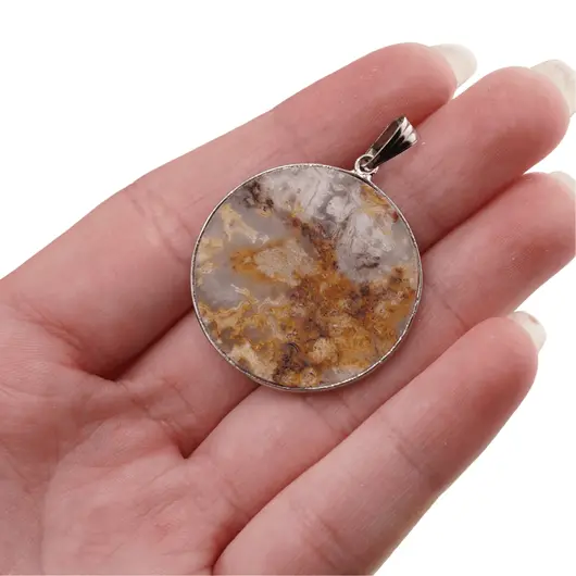 Pandantiv Agat Crazy Lace rotund, 32mm, imagine 7
