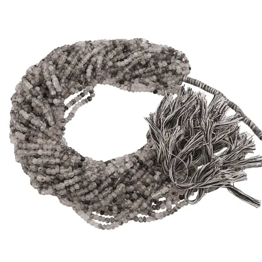 Sirag cuart turmalinat discuri fatetate 3-4mm, 33cm, imagine 5