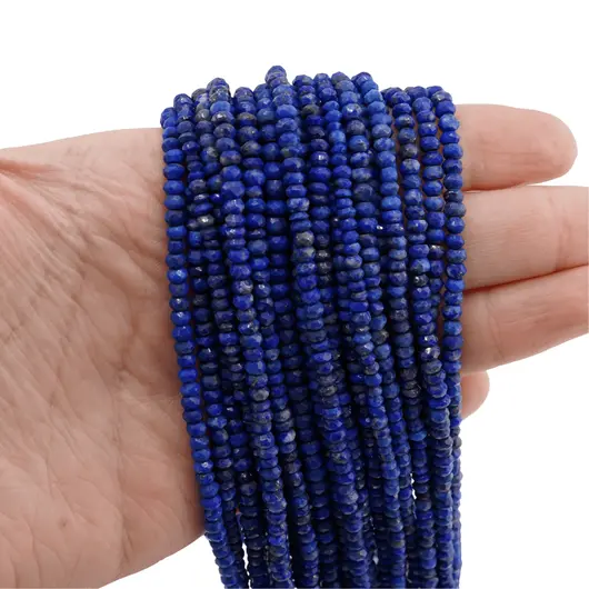 Sirag lapis lazuli discuri fatetate 3-4mm, 33cm, imagine 7