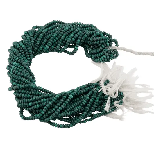 Sirag malachit natural discuri fatetate 3-4mm, 33cm, imagine 5