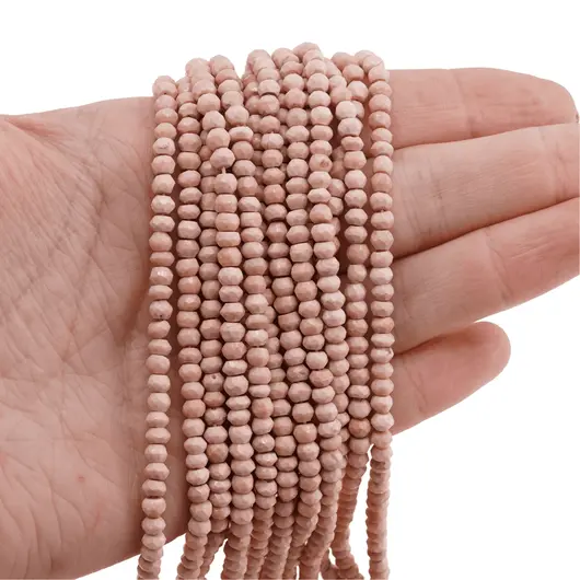 Sirag rodonit roz discuri fatetate 3-4mm, 33cm, imagine 7