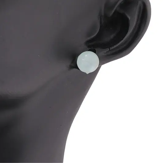 Cercei cu surub Acvamarin semisfere 8mm, imagine 4