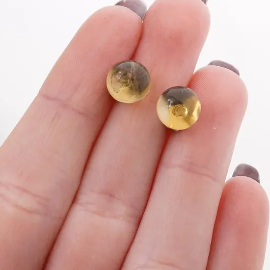 Cercei cu surub citrin semisfere 8mm, imagine 5
