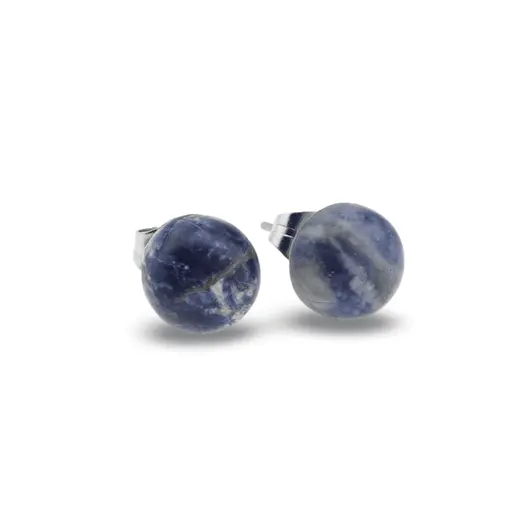 Cercei cu surub sodalit semisfere 8mm, imagine 3