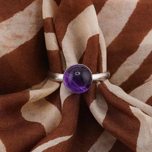 Inel reglabil Ametist, 8mm, imagine 2