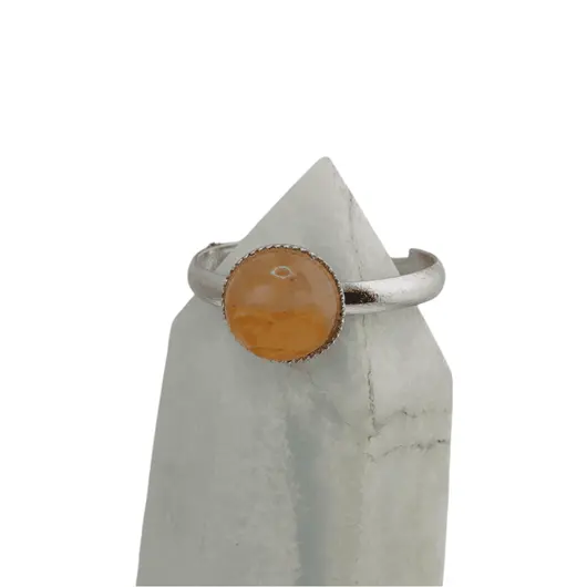 Inel reglabil Jad galben, 8mm