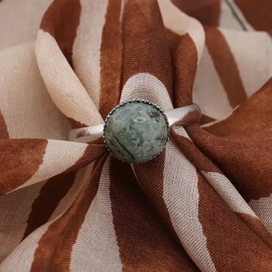 Inel reglabil Jasp kambaba, 8mm, imagine 2