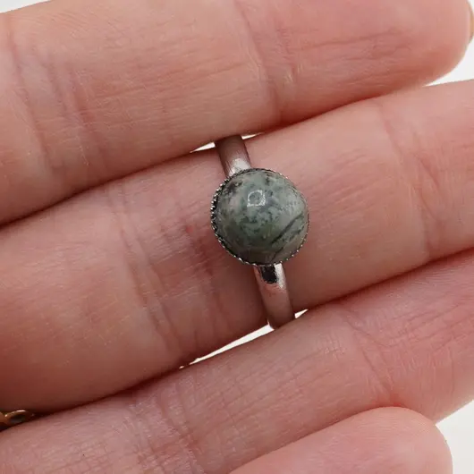 Inel reglabil Jasp kambaba, 8mm, imagine 5