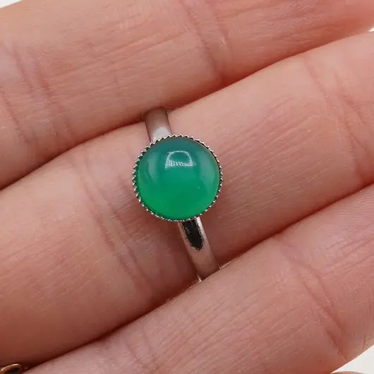 Inel reglabil Onix verde, 8mm, imagine 5