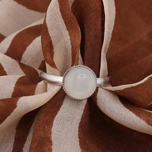 Inel reglabil Piatra lunii gri deschis, 8mm, imagine 2