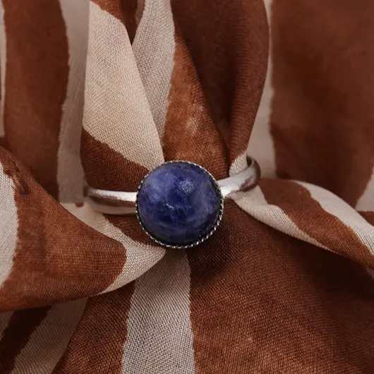 Inel reglabil Sodalit, 8mm, imagine 2