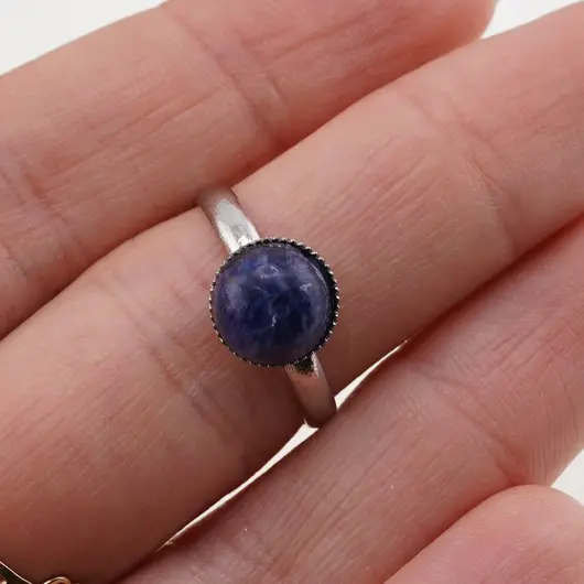 Inel reglabil Sodalit, 8mm, imagine 5