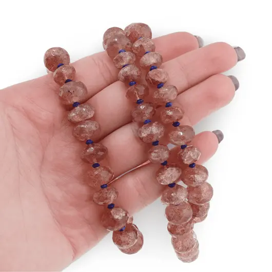 Set Bratara si Colier Aventurin rosu discuri fatetate 8-10mm si Lapis Lazuli discuri 3mm, imagine 7
