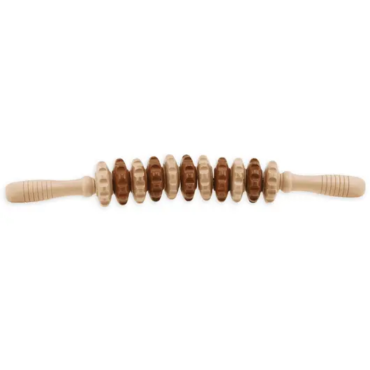 Aparat din lemn pentru masaj corporal, cu 11 role, 41cm, imagine 4