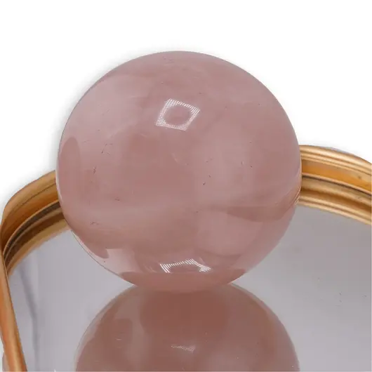 Sfera cristal natural Cuart roz, 350g, imagine 5
