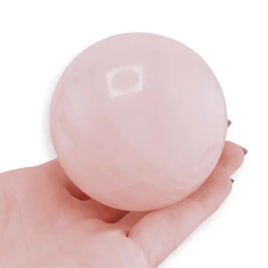 Sfera cristal natural Cuart roz, 350g, imagine 7