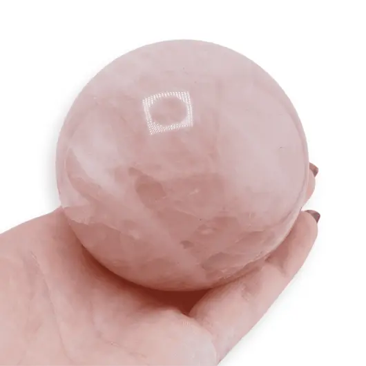 Sfera cristal natural Cuart roz, 350g, imagine 8