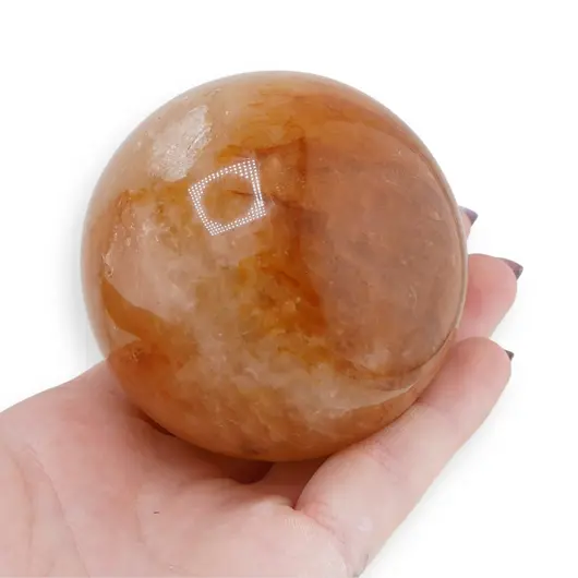 Sfera cristal natural Cuart tangerin, 300g, imagine 7