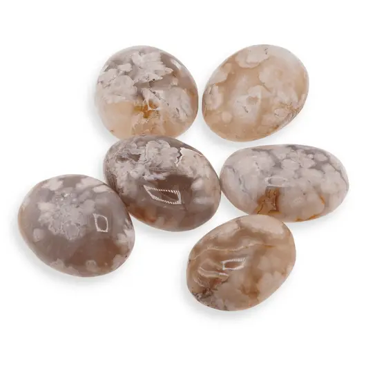 Palm Stone cristal natural Agat Flower, 70-100g, imagine 2