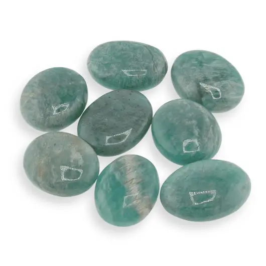 Palm Stone cristal natural Amazonit, 25-35g, imagine 2