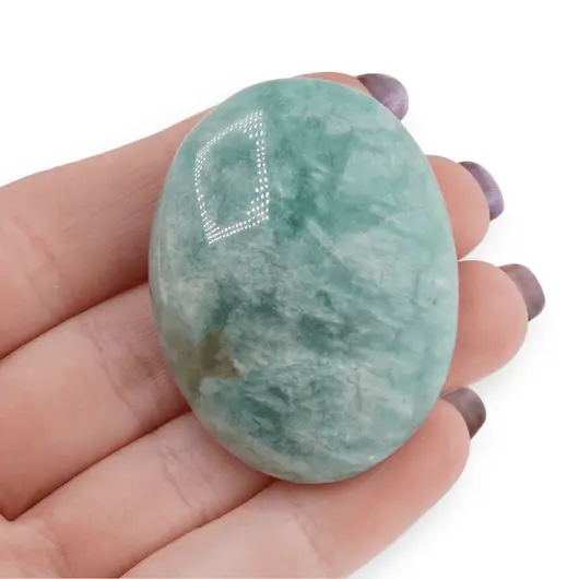 Palm Stone cristal natural Amazonit, 25-35g, imagine 5