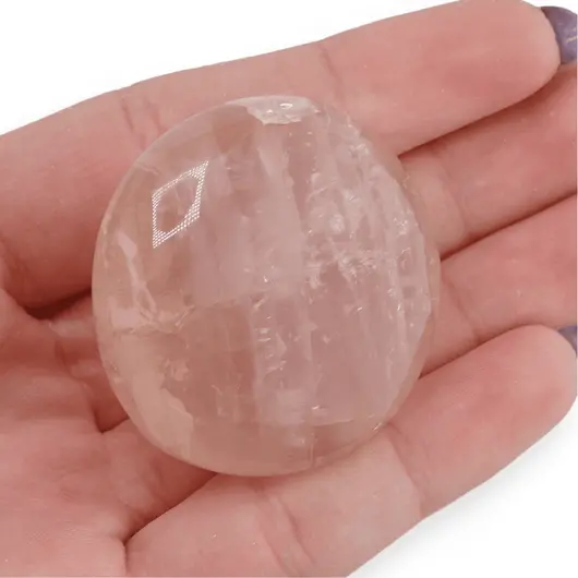 Palm Stone cristal natural Cuart roz, 40-70g, imagine 7