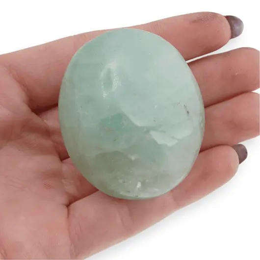 Palm Stone cristal natural Fluorit verde, 70-90g, imagine 6