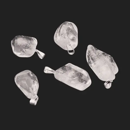 Pandantiv cristal natural rulat Cristal de stanca, 20-25mm