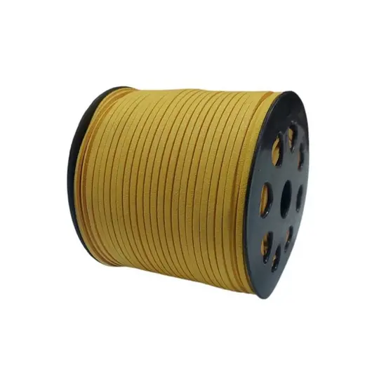 Snur piele ecologica galbena, 3mm, 90 de metri/rola