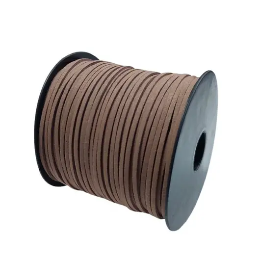 Snur piele ecologica maro, 3mm, 90 de metri/rola